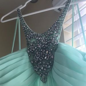 Mint rhinestone dress